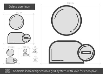 Delete user line icon.