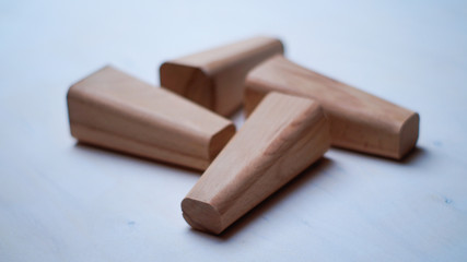 conceptual background in blue tones and blocks of wood for your design