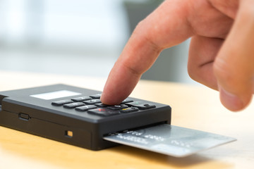 Credit card machine, payment for online shopping
