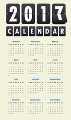2017 Modern calendar template .Vector/illustration.