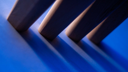 conceptual background in blue tones and blocks of wood for your design