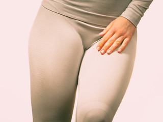 Sport fit woman in thermal clothes.