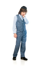 Model in studio isolated on white background full length