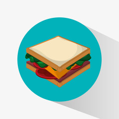 Sandwich icon. Fast food menu and market theme. Colorful design. Vector illustration