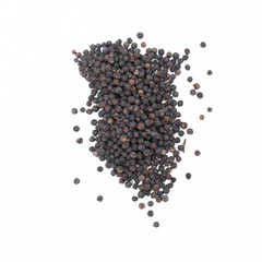 Black pepper on a white background