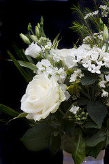 Arrangement of white roses