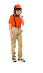 Model in studio isolated on white background full length