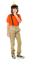 Model in studio isolated on white background full length