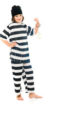 Model in studio isolated on white background full length