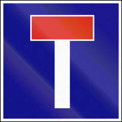 Road sign used in Hungary - No through road