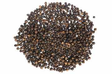 Black pepper on a white background