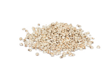 Millet rice, millet grains isolated on white background..