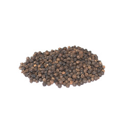 Black pepper on a white background..