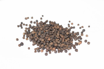 Black pepper on a white background