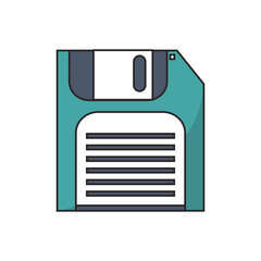 Diskette icon. Disk technology media data and information theme. Isolated design. Vector illustration