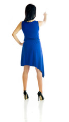 Model in studio isolated on white background full length