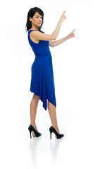 Model in studio isolated on white background full length