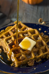 Homemade Pumpkin Spice Waffles