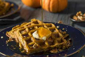 Homemade Pumpkin Spice Waffles