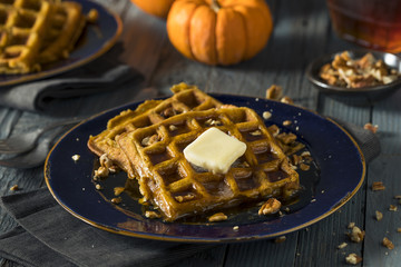 Homemade Pumpkin Spice Waffles