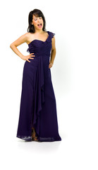 Model in studio isolated on white background full length