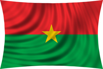 Flag of Burkina Faso waving isolated on white