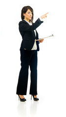 Model in studio isolated on white background full length