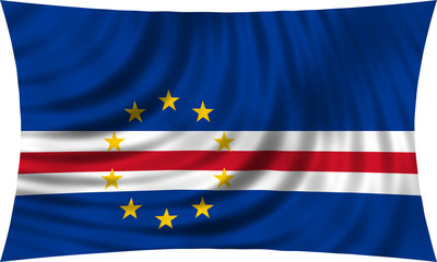 Flag of Cape Verde waving isolated on white