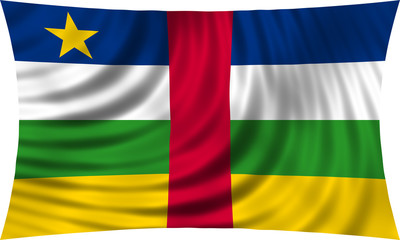 Central African Republic flag waving on white