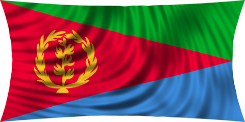 Flag of Eritrea waving isolated on white