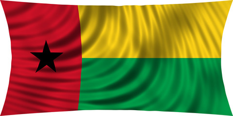 Flag of Guinea-Bissau waving isolated on white