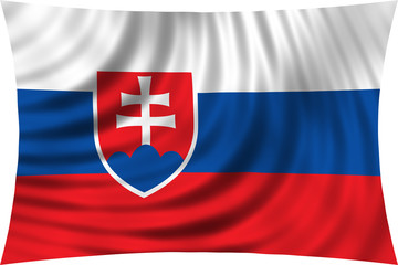 Fototapeta premium Flag of Slovakia waving isolated on white