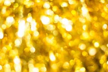 Christmas Gold Background. Defocused Background. Blurred Bokeh..