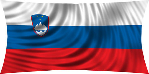Flag of Slovenia waving isolated on white