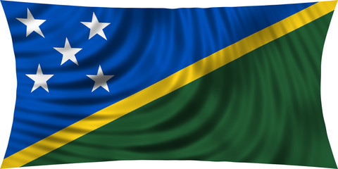 Flag of Solomon Islands waving isolated on white