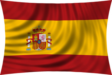 Obraz premium Flag of Spain waving isolated on white
