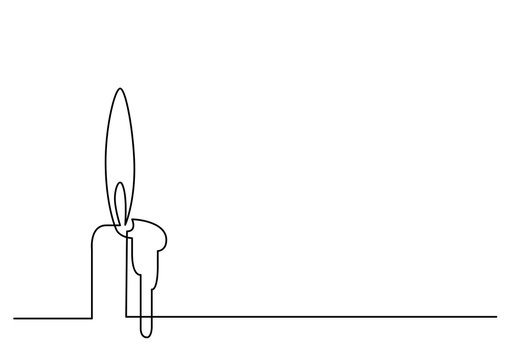 continuous line drawing of candle light
