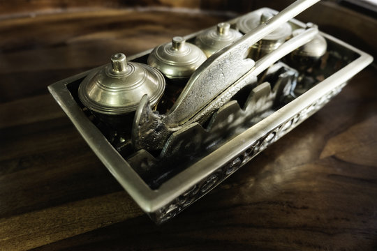 Malay heritage brassware, wedding equipment called Tepak Sireh o
