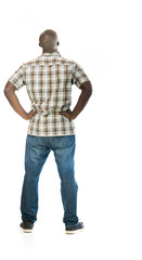 Model in studio isolated on white background full length