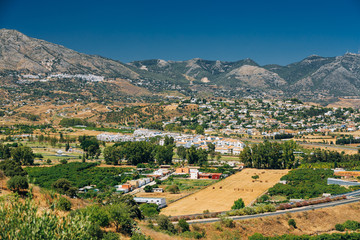 Fototapeta na wymiar Mijas in Malaga, Andalusia, Spain. Summer Cityscape.