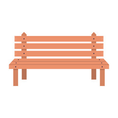 bench wooden chair comfortable park seat decoration vector illustration
