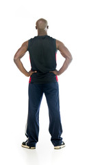 Model in studio isolated on white background full length