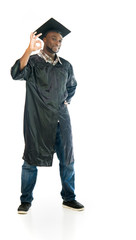 Model in studio isolated on white background full length