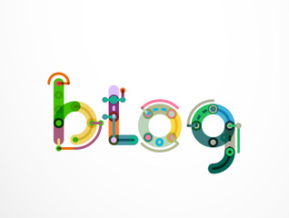Blog word lettering banner