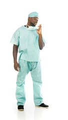 Model in studio isolated on white background full length