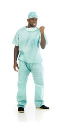 Model in studio isolated on white background full length