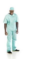 Model in studio isolated on white background full length