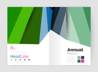 Business abstract geometric financial report brochure template