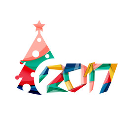 Obraz premium Happy New Year and Chrismas holiday greeting card elements