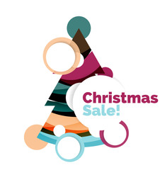 Abstract geometric Christmas banner